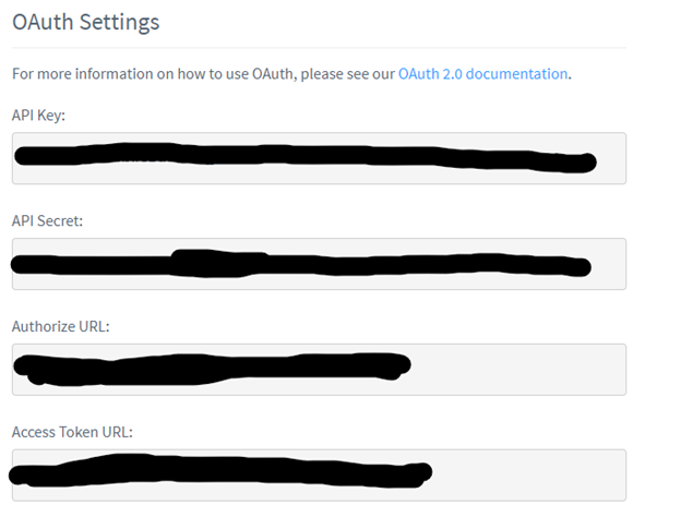 An example of what the OAuth panel looks like