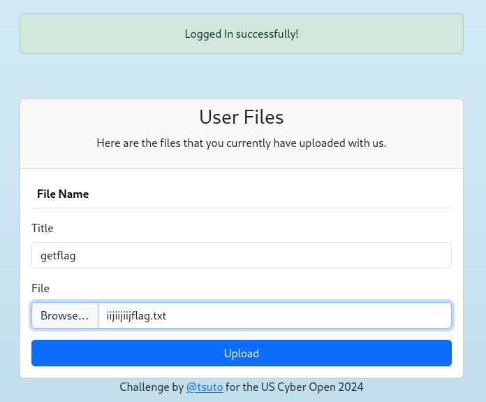 Adding the properly named file to the secure file storage system.