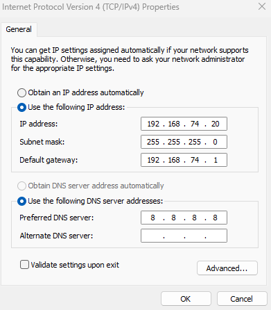 image of the network adaptor configurations